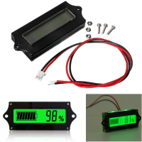 3Pcs GY 6 Y6 12V 24V 36V 48V Lead Acid Battery 2 15S Lithium Battery Universal Adjustable 6 65V Green Screen Waterproof LCD Capacity Display Board Indicator Digital Voltmeter
