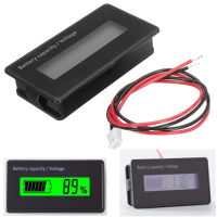 3Pcs GY 6H Y6H 12V 24V 36V 48V Lead Acid Battery 2 15S Lithium Battery Universal Adjustable 6 75V Green Screen Waterproof LCD Capacity Display Board Indicator Digital Voltmeter