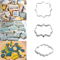 3Pcs Plaque Frame Fondant Cookie Cutter Set Square Rectangle Oval
