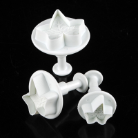 3Pcs Veined Ivy Leaf Cake Cookies Fondant Plunger Cutter
