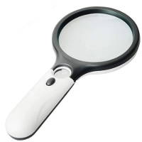 3X 45X Mini Handheld Vergrootglas Dubbele Lens 3 LED Licht Loep Effectieve Lens Diameter 75MM en 22MM Helderheid Verstel