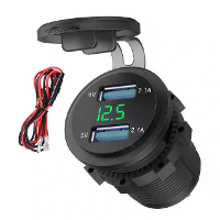 4.2A Waterdichte Auto 2 Poort Dual USB Laderstopcontact met LED Voltmeter voor 12 24V Auto Boot Marine ATV Motorfiets
