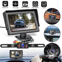 4,3 Inch Auto Achteruitkijk Camera met Monitor Scherm voor Voertuig Bestelwagen Nachtzicht Achteruitrij HD Parkeersystee