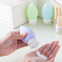 4 Colors Water Drop Shape Travel Portable Silica Gel Bottles Shampoo Lotion Box