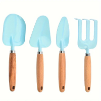 4 Delige Deluxe Tuinierset Metaal Houten Constructie Kindvriendelijk Ontwerp Veelzijdige Plantenbak Gadgets Roze Blauw G