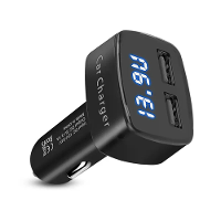 4 In 1 Autolader Snelladen 3.1A Dubbele USB LCD Display met Temperatuur/spanning/stroommeter Testadapter Digitale Displa