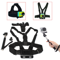 4 In 1 Chest Head Strap Mount Handle Monopod Accessories For Gopro 1 2 3 3 Plus 4 Xiaomi Yi Sj4000 Sj5000 Sjcam