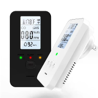 4 In 1 Gasalarm Methaan Koolmonoxide Temperatuur Vochtigheidsmonitor Hoge Decibel Waarschuwing LCD scherm Plug and Play