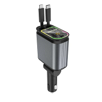 4 In 1 Hoge Vermogen 66W Super Snelle Inklapbare Auto Oplader met Sterrenprojector Nachtlamp Car Mood Light voor iOS en