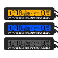 4 In 1 Klok Kalender Thermometer Auto Multi Functie Kleurenscherm Spanning Met LCD Tijd Datum Binnen  En Buitentemperatu