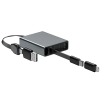 4 In 1 telescopische USB kabelbox PD66W USB A/USB C naar USB C Snelladen met iP adapter voor iPhone 17 17Pro 16 Pro Max