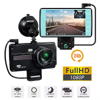 4 Inch Dashcam met Dubbele Opname Auto HD 1080 In Car Nachtzicht Verborgen Rij Recorder