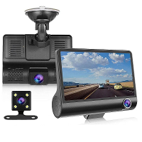 4 Inch IPS HD scherm Auto DVR Dash Cam 1080P 2 Lenzen / 3 Lenzen Camera Nachtzicht met 170 graden Achteruitkijkweergave
