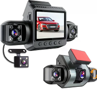 4 Kanaal Auto Dash Cam 2 inch Scherm 1080P Infrarood Nachtzicht 360 Brede Hoek Parkeer Monitor Loopopname