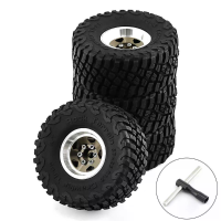 4 Stuks 1,0 inch klimbende autowiel rubber voor RC auto van aluminiumlegering voor 1/18 TRX4M SCX24 FMS FCX24 Furitek FX