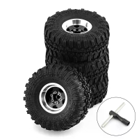 4 Stuks 1,0 inch Klimmen Auto Aluminiumlegering naafd Wasteland wielbanden voor 1/18 TRX4M SCX24 Furitek FX118 RC Auto O