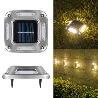 4 Stuks 8*LEDs Zonnegrondlamp Waterdichte Zonnebloem Warm Licht Zonne Tuinlamp Buitenhoven Oprit Marker Lamp