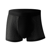 4 Stuks heren IJs Zijde Mesh Boxer Zwarte Slips, Zomer Dunne Stijl Ademende Comfortabele Boxer Shorts, Elastische Sportb