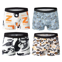 4 Stuks herenmode geprinte ondergoed comfortabele en ademende herenboxers slips dunne onderbroek