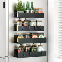 4 Stuks magnetische opbergrek met haken, zonder boren, voor huishoudelijk gebruik, keuken, koelkast, wasmachine, zijwand