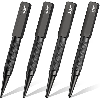 4 Stuks Nagelpunter & Centerpunter Set Geharde Cr V Staal Zwarte Oxide Afwerking Vergrendelde Grip Maten 1/32 1/16 3/32
