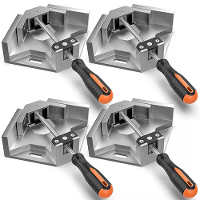 4 Stuks rechte hoekklemmen Housolution enkele handgreep 90° aluminiumlegering hoekklemmen voor houtbewerking verstelbare