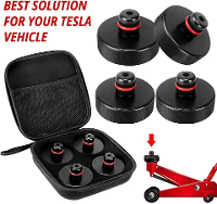 4 Stuks set Auto Rubber Krik Pad Adapter Gereedschap Chassis met Opslagkoffer Past op Tesla Model 3 Model S Model X