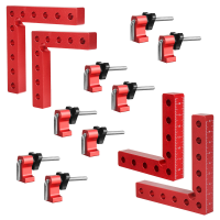 4 Stuks VEIKO 100mm x 100mm 90 graden haakse klemmen positioneringshoeken MM/Inch schaal aluminium legering houtbewerkin