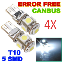 4 X T10 194 168 W5w 5050 5 Led Smd Car Side Wedge Light Bulbs