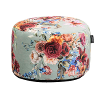 40% Korting   Leen Bakker   Poef Lebel Lina Groen 48x28cm   Zitzakken   Groen   Polyester   Lebel
