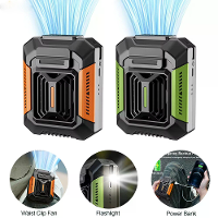 4000MAh Draagbare Heuplamp LED Ventilator Powerbank Mini Hangende Nekventilator USB Oplaadbare Ventilator Kleine Buiten