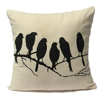 42X42cm Bird Printed Pillow Case Home Office Decorated Cushion Covers