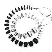 44PCS Draadcontrole Moer en Bout SWTC 44 Bundle 23 Inch & 21 Metrische Maten RVS Mannelijke en Vrouwelijke Meters Moeren