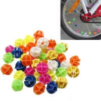 45 Pcs Bike Bicycle Wheel Spoke Beads Decor Colorful Refelector