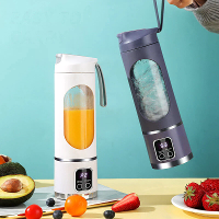 450Ml Draagbare Blenderbeker 12 Messenkop USB Opladen Mini Blender Elektrische Juicer 3 Verzetten Dubbele Deksel Fruitmi