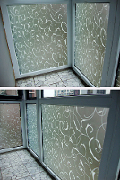 45X100cm Frosted Glass Film Privacy Scroll Flower Window Static Cling