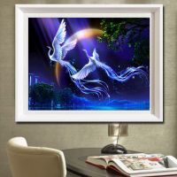 45X38cm Diy Diamond Painting Phoenix Pattern Rhinestone Cross Stitch Kits