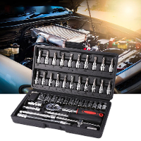 46 Delige dopsleutel set combo gereedschap auto reparatie schroevendraaier combinatie 1/4 inch ratel dopsleutel set met