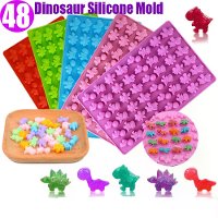 48 Gaten Siliconen Dinosaurus Maatje Niet Kleverig Makkelijk Loslaten Snoep Chocolade Gummy Bakvormen