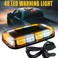 48 LED Magnetische Noodflitslichten Dak Auto Veiligheidswaarschuwing Flitslicht 12V/24V Amber Stroboscopen Trucks Politi