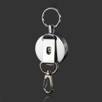 4Cm Full Metal Tool Belt Retractable Key Ring Pull Chain Clip With Hook