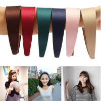 4Cm Wide Lady Satin Headwear Headband Hair Hoops