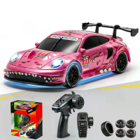 4DRC H6 RTR 1/43 2.4G 4WD Mini Drift RC Auto met Gyro Vol Proportionele Afstandsbediening Race LED verlichting Hoge Snel