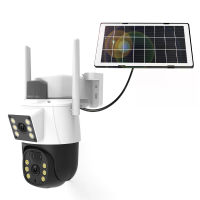 4G 8MP Zonne energie Beveiligingscamera Buiten Dual Lens camera PTZ AI Menselijke Bewegingwaarschuwing Kleurnachtzicht T