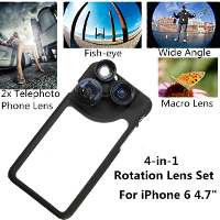 4In1 Plastic Phone Camera Lens Dial Case For iPhone 6 4.7 Inch