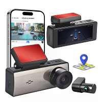4K+1k Dual Dash Cam 3.16 IPS Scherm Voof & Achter HD Dubbele Opnamerecofder GPS Rijdende Recofder WiFi Verbinding Nachtk