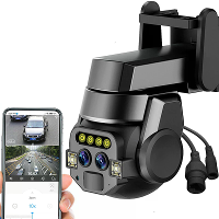 4K 6MP HD Dubbel lens WiFi Bewakingscamera 10X Zoom Buiten Nachtvisie Mensdetectie IP66 Waterdicht Tweewegs Audio Bewaki