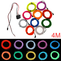 4M 10 Colors 12v Flexible Neon El Wire Light Dance Party Decor Light