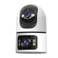 4MP 5G Dual Band Dual Lens WIFI Draadloze Beveiligingscamera PTZ Panoramisch Uitzicht Kleur Nachtzicht AI Mensdetectie E