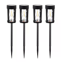 4Pack LED Solar Tuinlamp 2300K Warm Licht Buiten Waterdichte Tuin Nachtlamp Binnenplaats Decoratie Landschap Pad Verlich